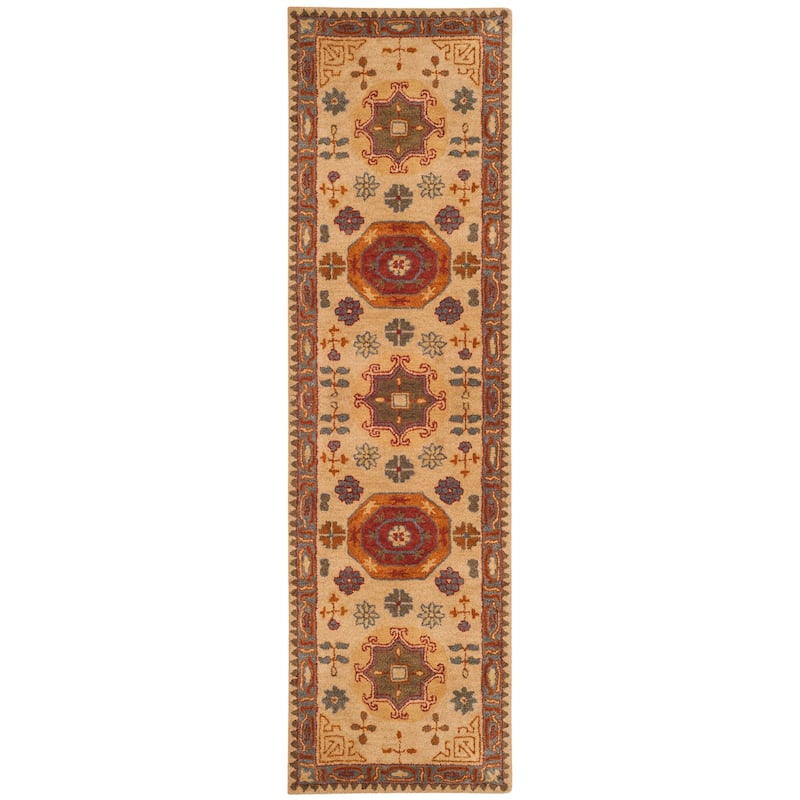 SAFAVIEH Handmade Heritage Damask Vine Traditional Oriental Wool Rug