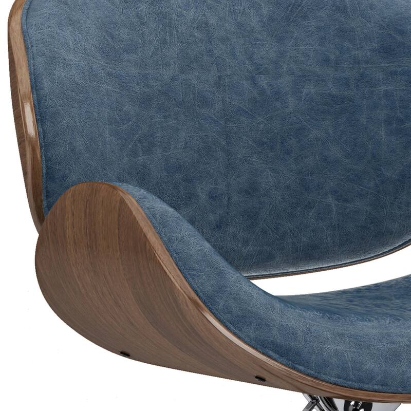 WYNDENHALL Avondale Mid Century Modern Bentwood Adjustable Swivel Bar Stool - 20.9 W x 20.5 D x 45.3 H