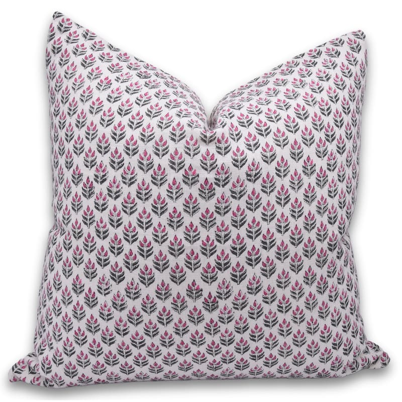 Fabdivine Linen Outdoor Sofa Block print pillow Cover - Pillow Covers - 18" x 18"