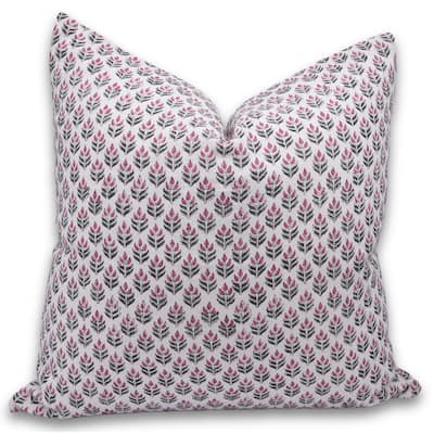 Fabdivine Linen Outdoor Sofa Block print pillow Cover