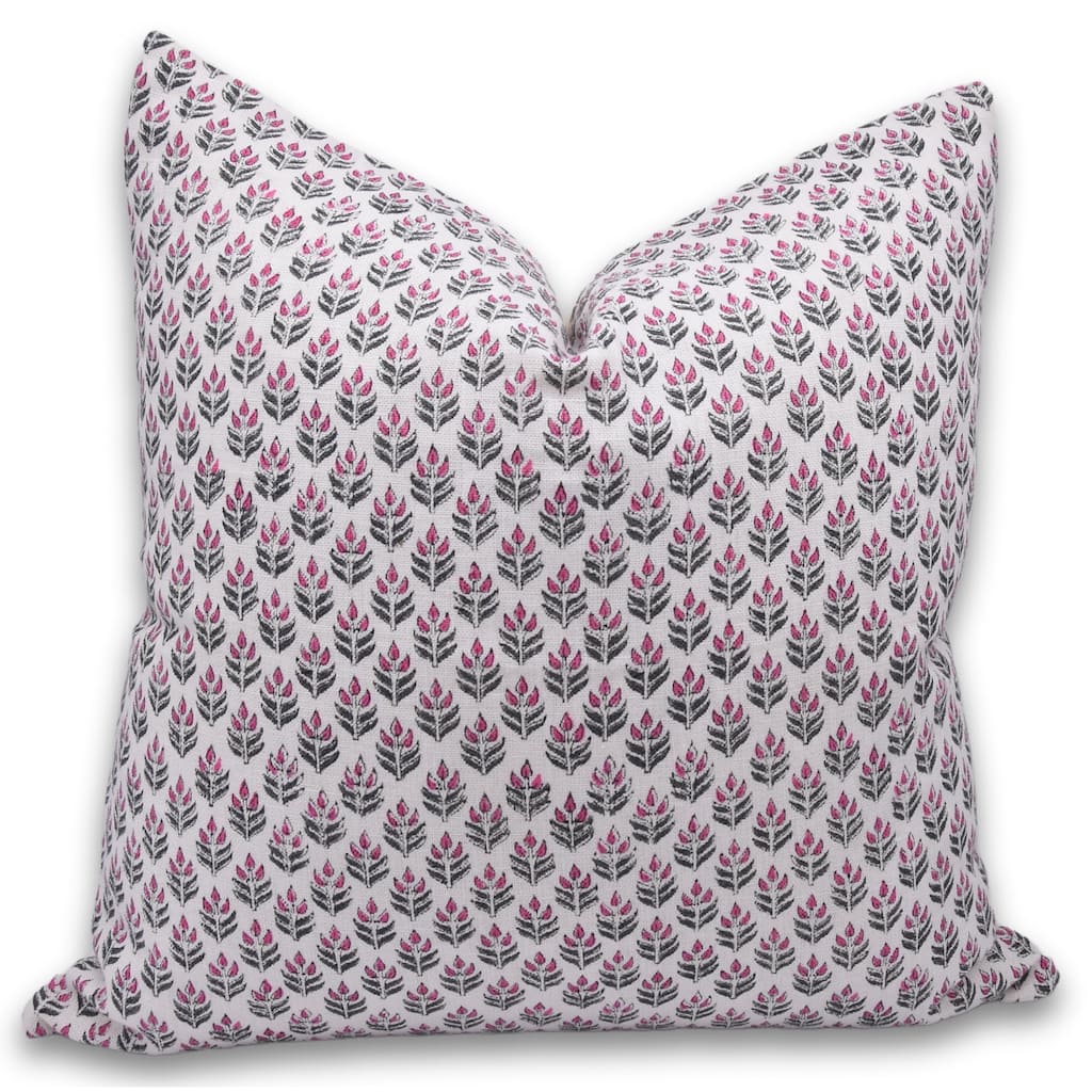 Fabdivine Linen Outdoor Sofa Block print pillow Cover