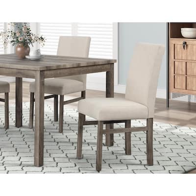 Best Master Furniture Upholstered Linen Rustic Side Chairs (Set of 2)