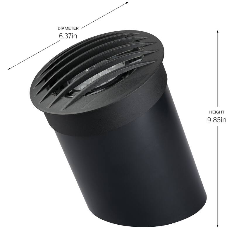 Kichler Lighting Landscape Well Light with Brass Rock Guard in Black Brass, (9.85" x 6.37"),15508BKB - 9.85