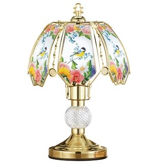 Floral Chickadee Butterfly Gold Toned Touch Lamp 10.750 x 10.630 x 7.000 Bed Bath Beyond 37419566