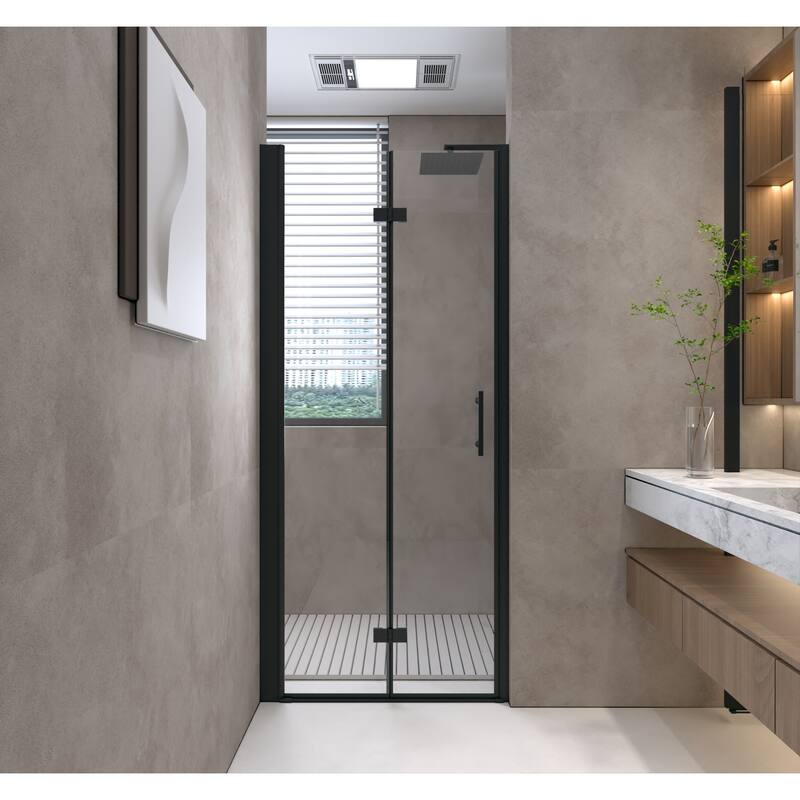 Bifold Shower Door Tempered Glass Aluminum Frame