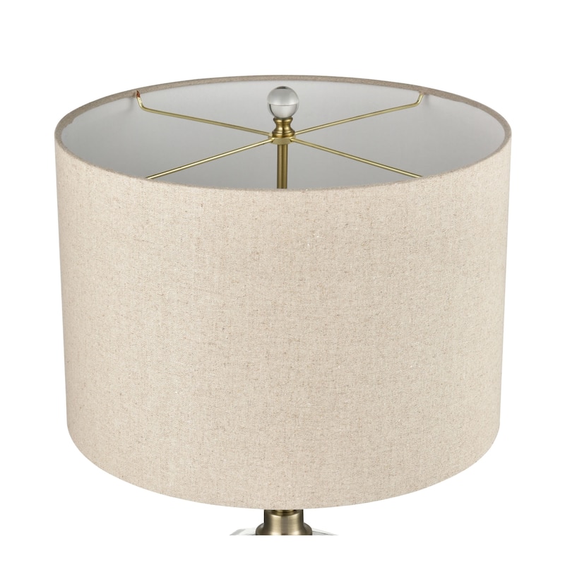Annetta metal glass table lamp in Antique Brass Set of 2