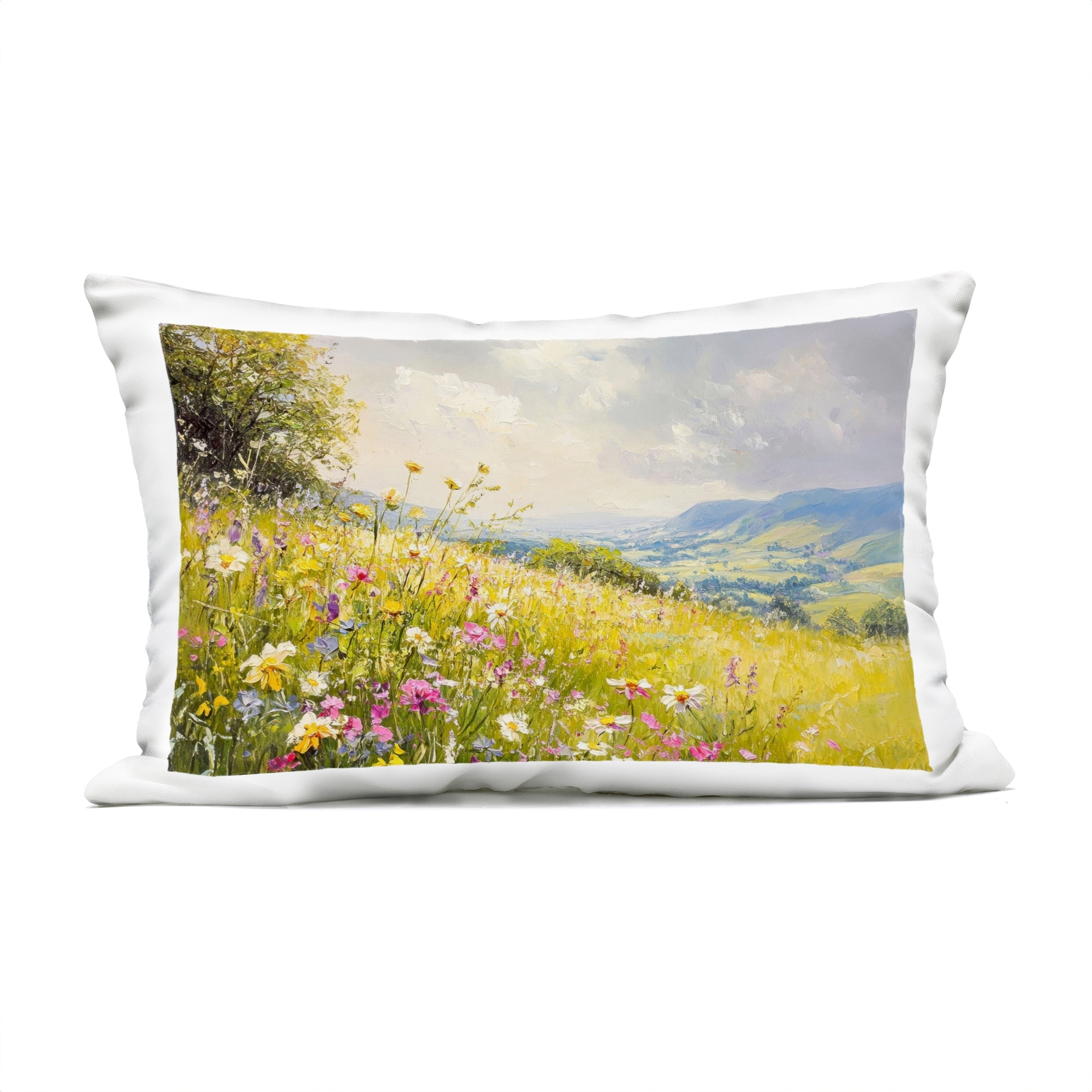 Stupell Scenic Wildflower Hill Printed Outdoor Throw Pillow Design by LSR Creative Studio