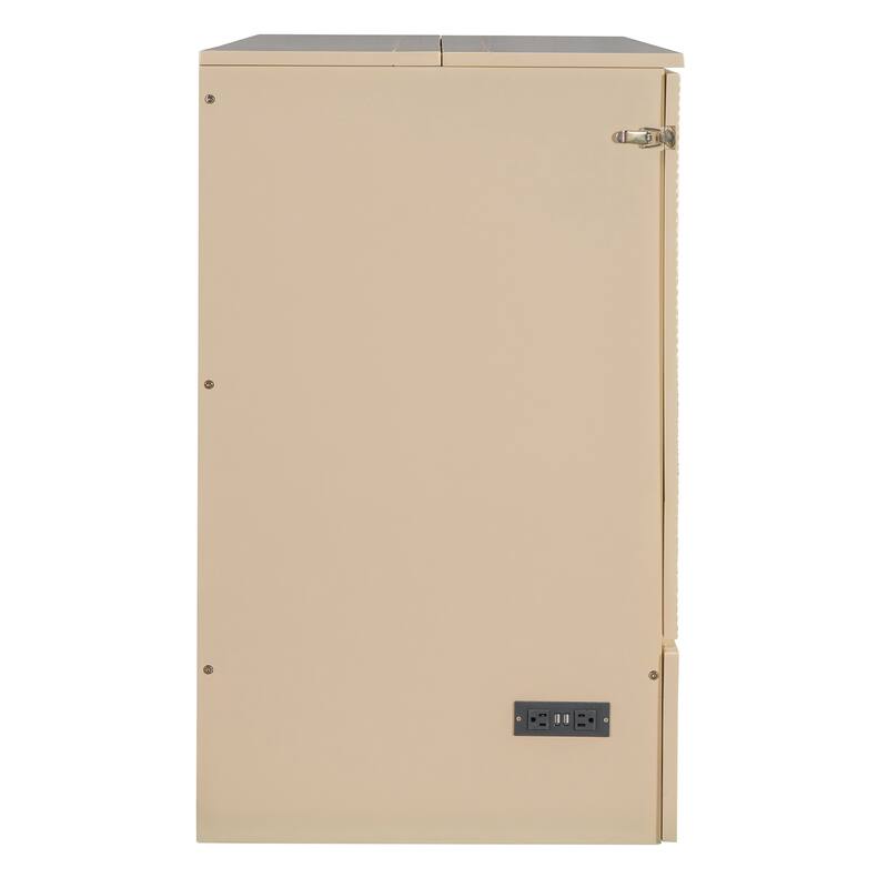 Full/Queen Size Murphy Bed Wall Bed with a Large Storage Drawer, Space Saving Murphy Cabinet Bed w/ a set of Sockets & USB Ports
