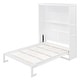 preview thumbnail 10 of 16, Full Murphy Bed Cabinet Folding Beds w/ Bookcase Headboard White - Full