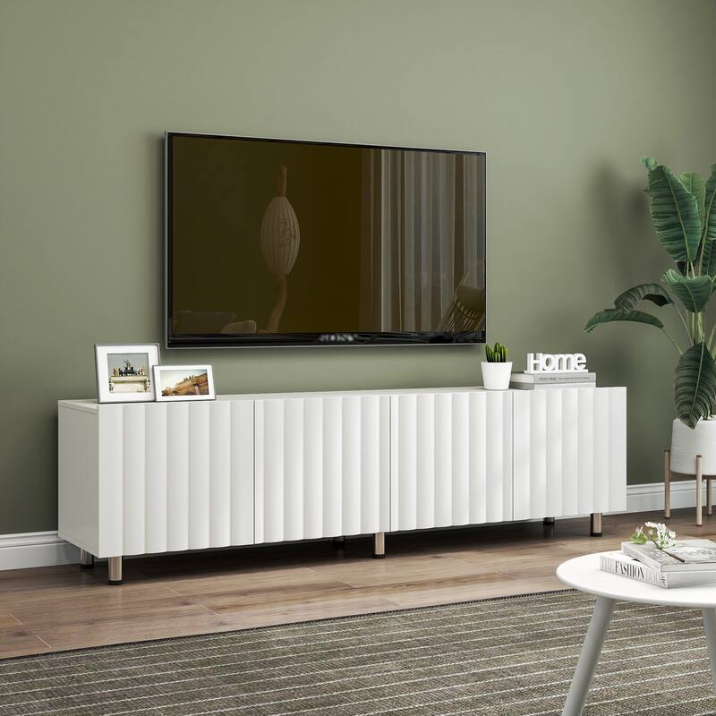 TV Stand for 65+ Inch TV, Modern TV Stand, Entertainment Center with Storage & 2 Drawers, TV Media Console Cabinet