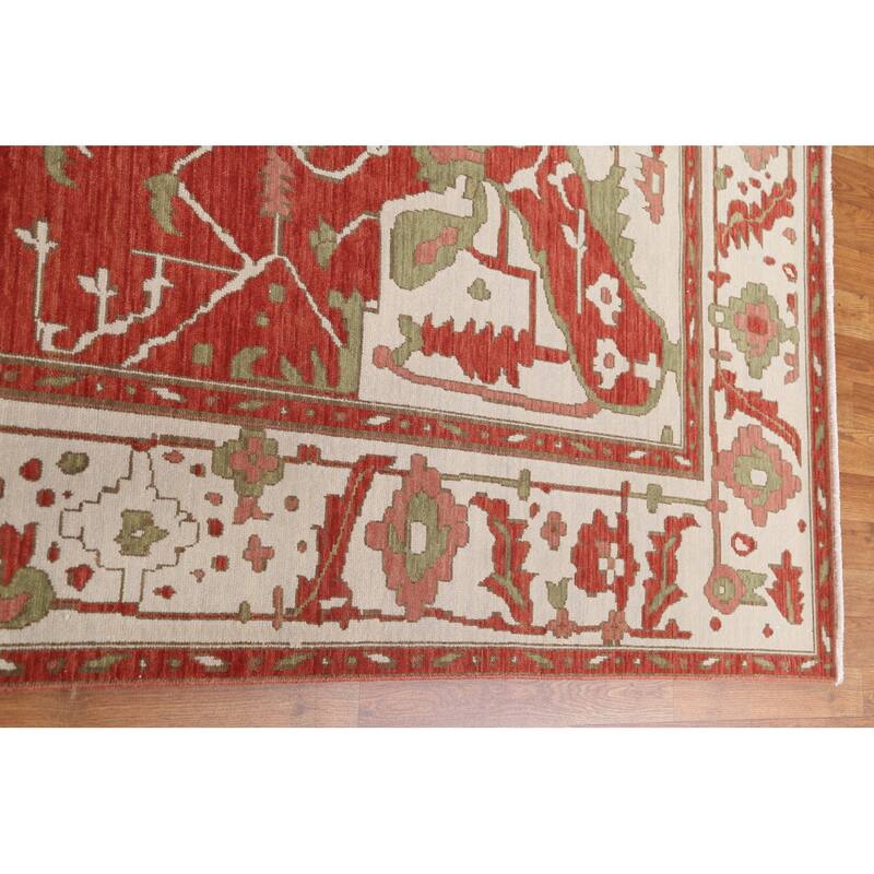 Red Heriz Serapi Turkish Oriental Area Rug Hand-knotted Wool Carpet - 9'9" x 13'0"