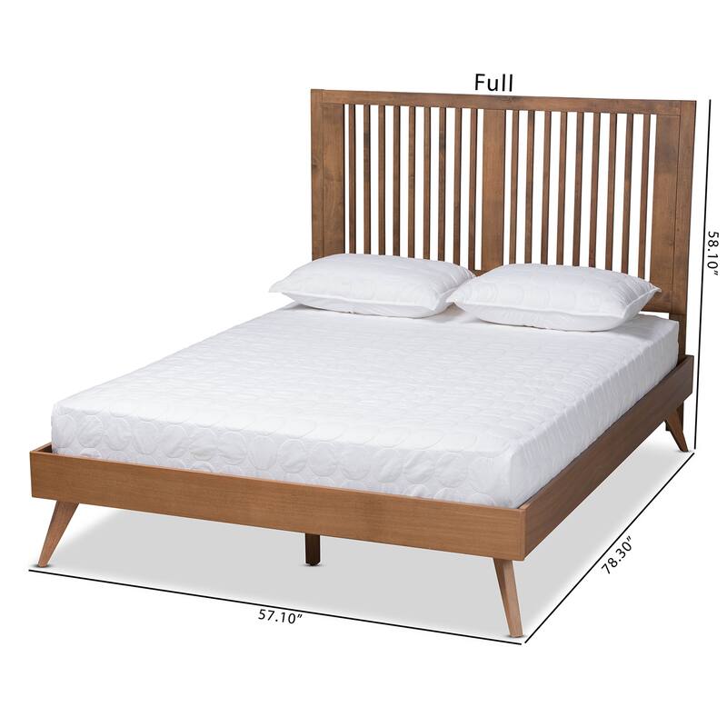 Takeo Transitional Ash Walnut Finished Wood Platform Bed