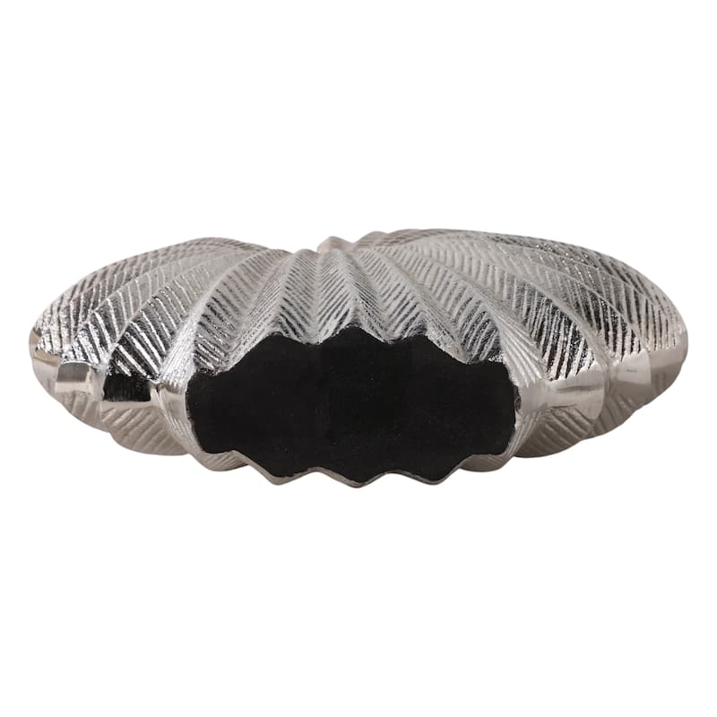 Metal Vase Aluminum Decorative Accent Coastal Glam Style - 10" Silver
