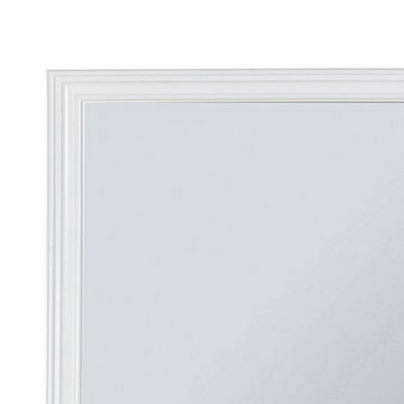 Umi 39 x 39 Dresser Mirror, Molded Design Solid Wood White Square Frame