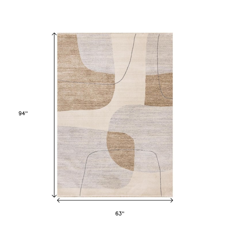 HomeRoots Geometric Modern Rectangle Area Rug - 5' X 8'