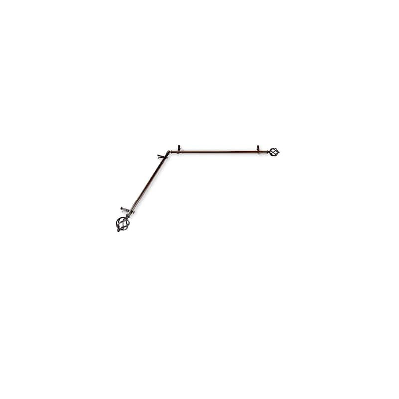 Decorative Curtain Rods & Hardware Set - Metal Finials, Corner Connectors, Steel Construction - M