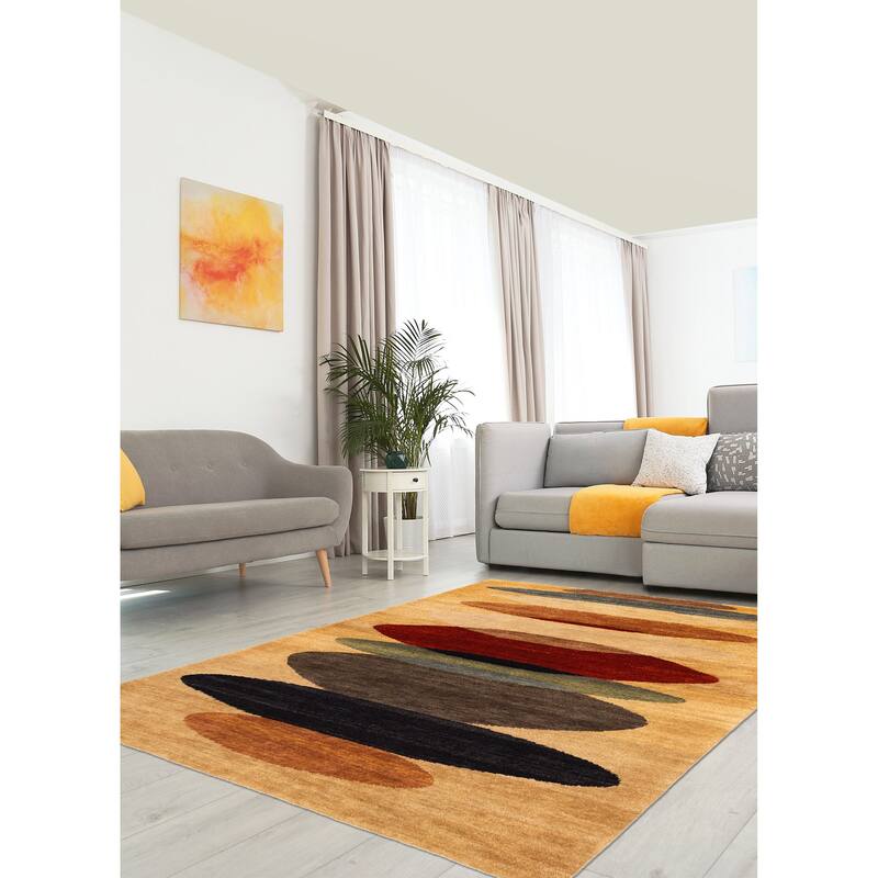 ECARPETGALLERY Hand-knotted Peshawar Ziegler Light Gold Wool Rug - 5'1 x 7'0