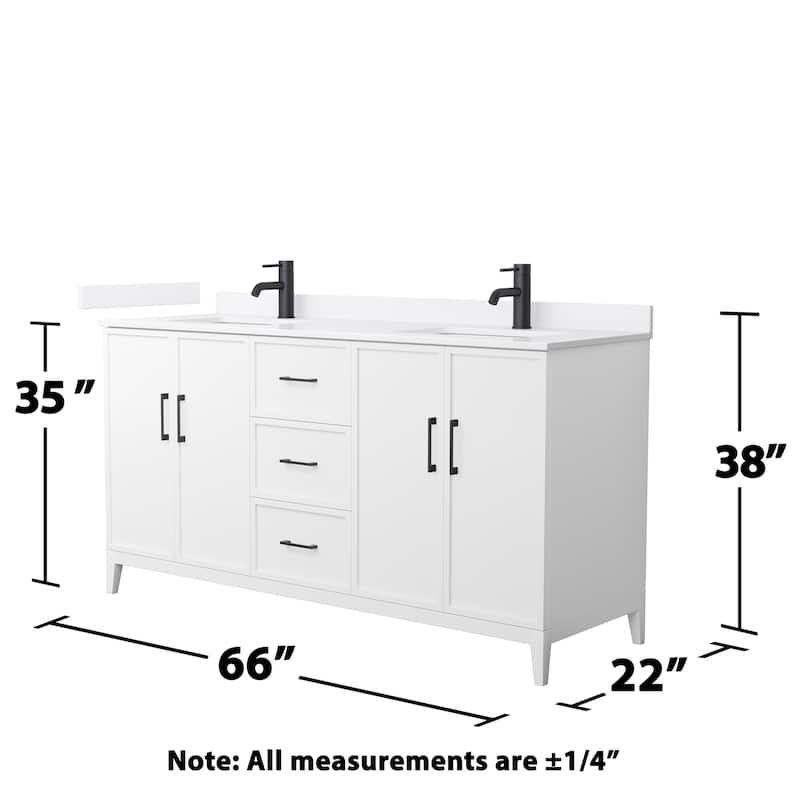 Wyndham Collection WCH717166D-QTZ-UNSMXX Elan 66" Free Standing Double