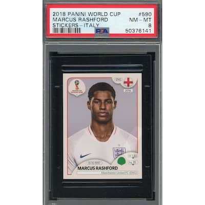 Marcus Rashford 2018 Panini World Cup Rookie Stickers Italy Card #590 PSA 8 - 8'6" x 11'6"