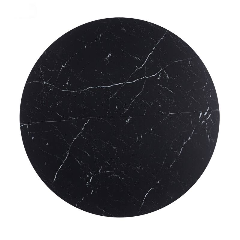 42.1"Tulip Table, Mid-Century Dining Table For 4-6 People - Round MDF Table Top (The Tabletop Consists Of Two Panels)