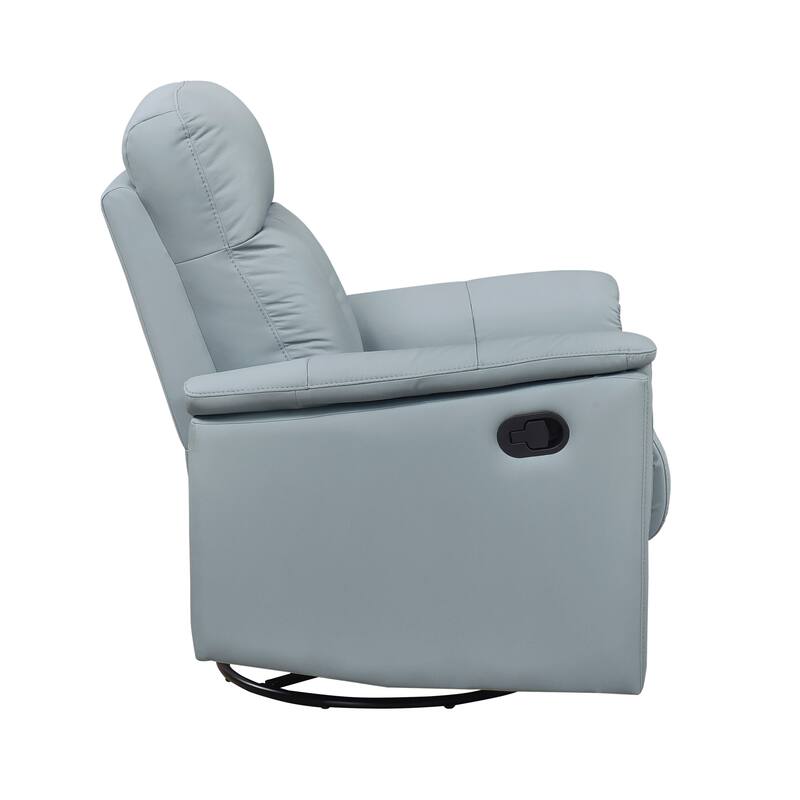 Monte 35.5" Leather Swivel Glider Manual Recliner - 360-Degree Swivel