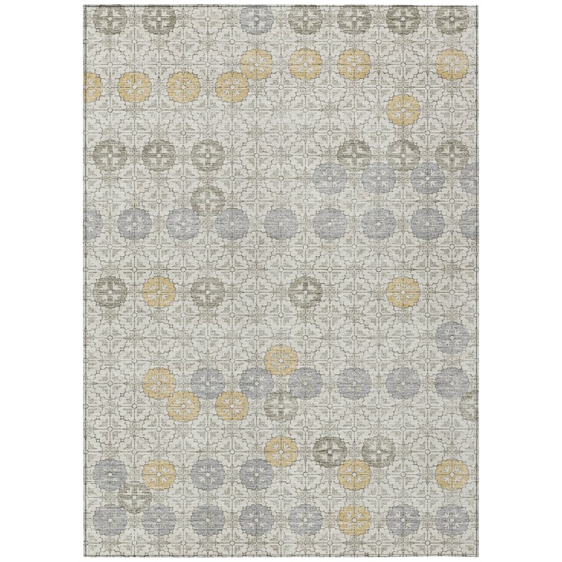 HomeRoots Geometric Transitional Rectangle Outdoor Rug