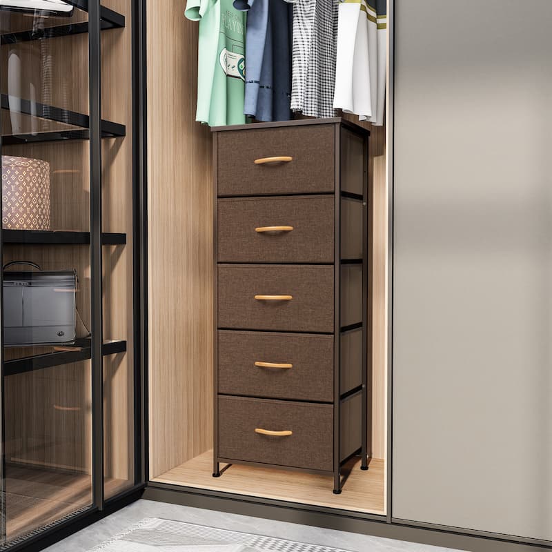 VredHom 5 Drawers Vertical Dresser Storage Tower