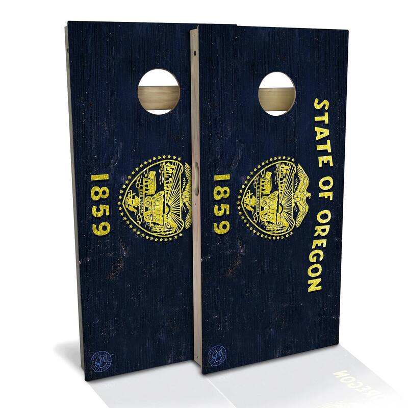 Oregon Flag Outdoor Cornhole Board Set - Backyard 2x4 - NO Accessories