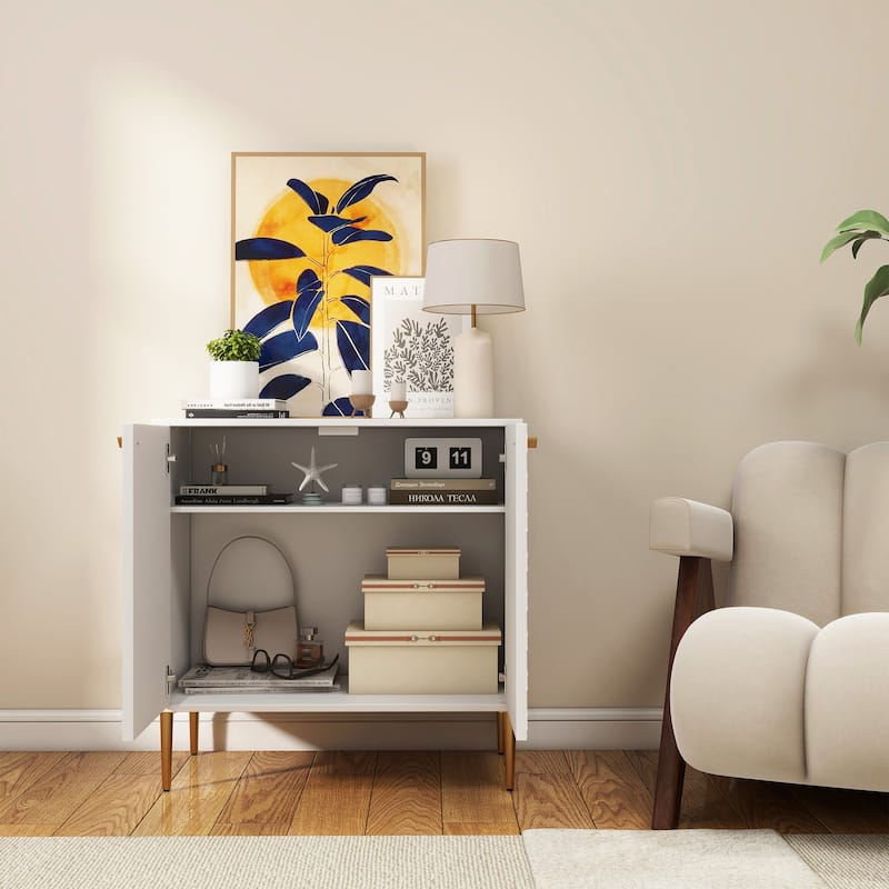 Hexagonal Pattern 2-door Storage Cabinet Buffet Cabinet Sideboard