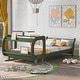 preview thumbnail 1 of 13, Twin Size Plane Shaped Platform Bed with Rotatable Propeller and Shelves Green