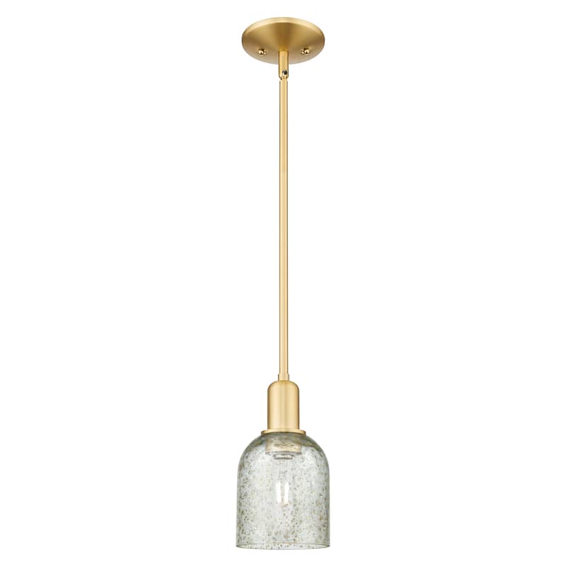 Innovations Lighting Endless Possibilities Arcadia - Caledonia - 1 Light 5" Stem Hung Mini Pendant - Satin Gold/Mica