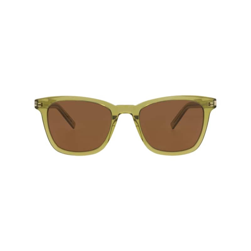 Saint Laurent Square-Frame Recycled Acetate Sunglasses - Green Green Brown - Green - Brown Lens