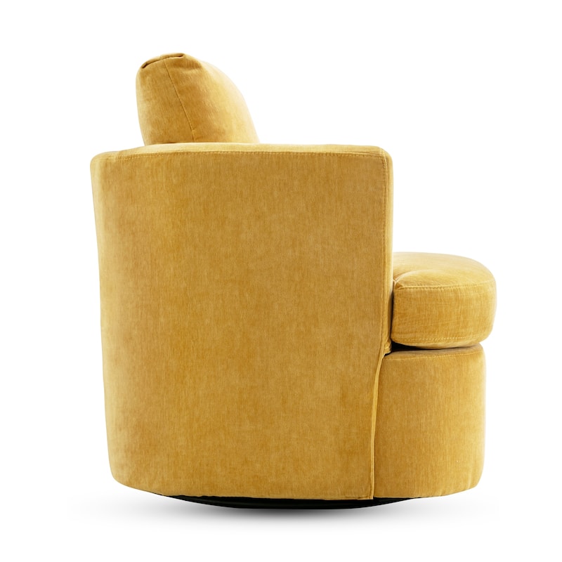 Modern Chenille Upholstered Swivel Accent Barrel Chair Set Modern Swivel Armchair for Living Room