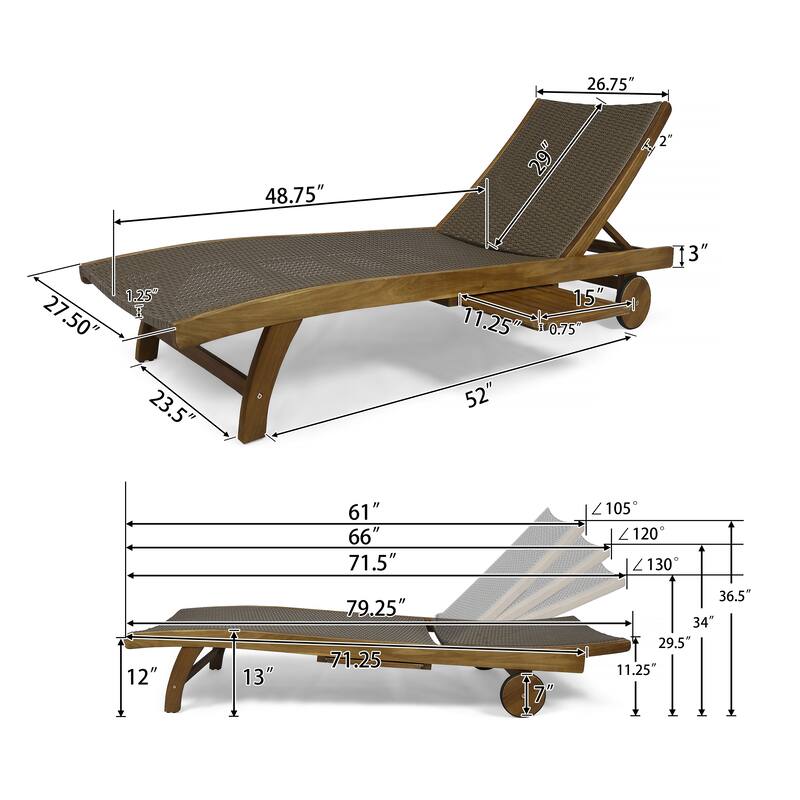 Banzai Wicker and Wood Outdoor Chaise Lounge (Set of 2) by Christopher Knight Home