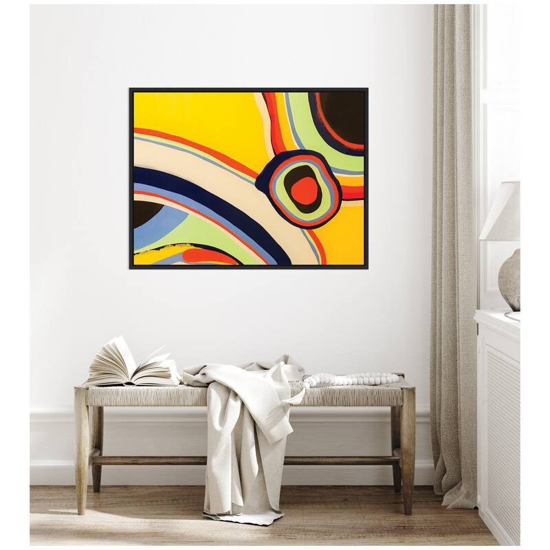 Kate and Laurel Sylvie Retro Bright Abstract True Color 2 Framed Canvas by Grant Mahr