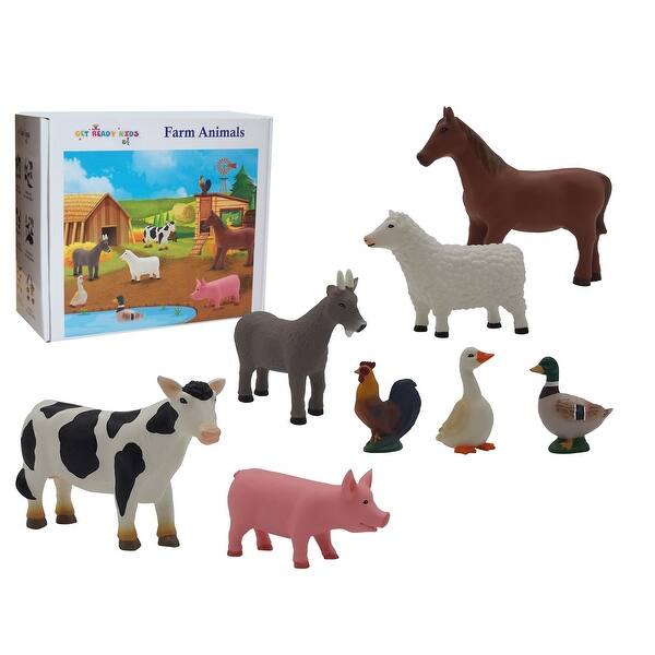 slide 2 of 3, Get Ready Kids Farm Animal Playset, 8 Pieces Multi - Kids