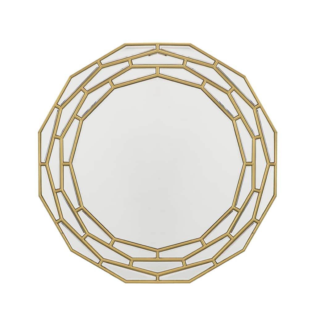 Brushed Metallic Geometric Wall Mirror - 35.5" - Gold