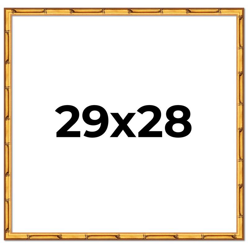 29x28 Frame Gold Bamboo Solid Wood Picture Frame | 1 Inch Moulding