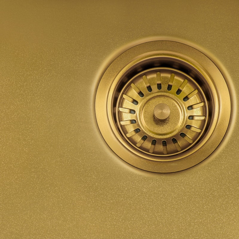 Ruvati 15 inch Polished Matte Gold Stainless Steel Drop-in Bar Prep Sink - RVH8115GG