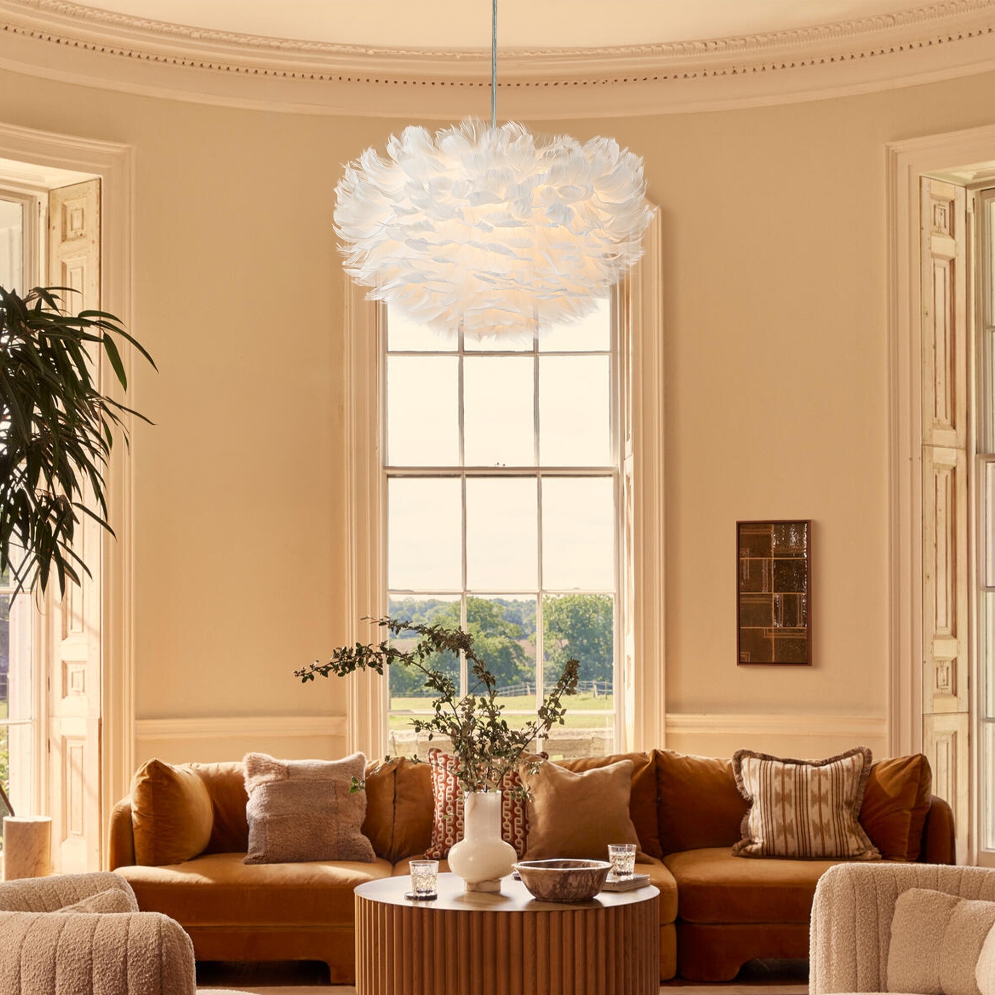 Large feather pendant light cheap