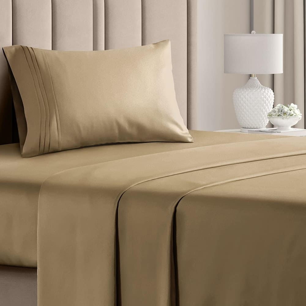 CGK Linens Brushed Microfiber Soft Wrinkle free 4 Piece Bed Sheet Set