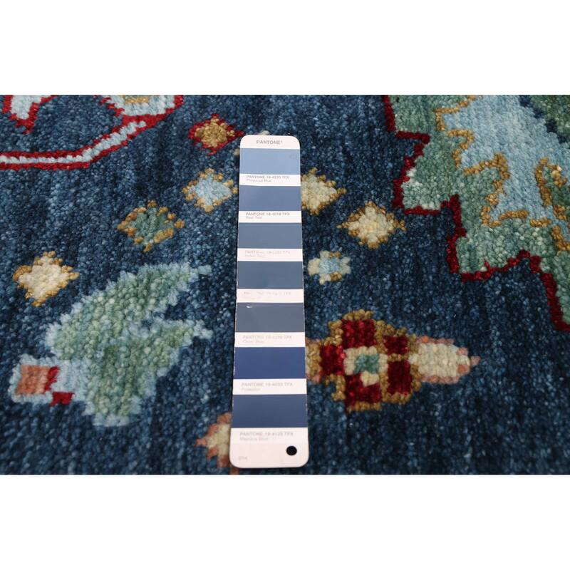 ECARPETGALLERY Hand-knotted Modern Oushak Navy Wool Rug - 8'0 x 10'1