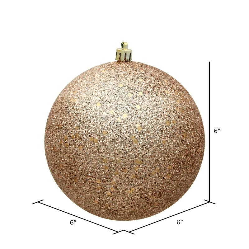 Vickerman 6" Cafe Latte Sequin Ball Ornament, 4 per Bag - Brown