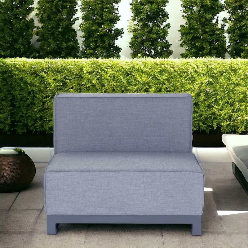 35" Gray and TPU Coating Metal Outdoor Modular with Gray Cushion - Gray