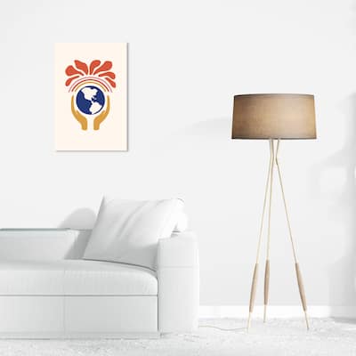 Wynwood Studio Canvas Nature and Landscape Caring my World Orange and Dark Orange Modern & Contemporary Wall Art Canvas Print