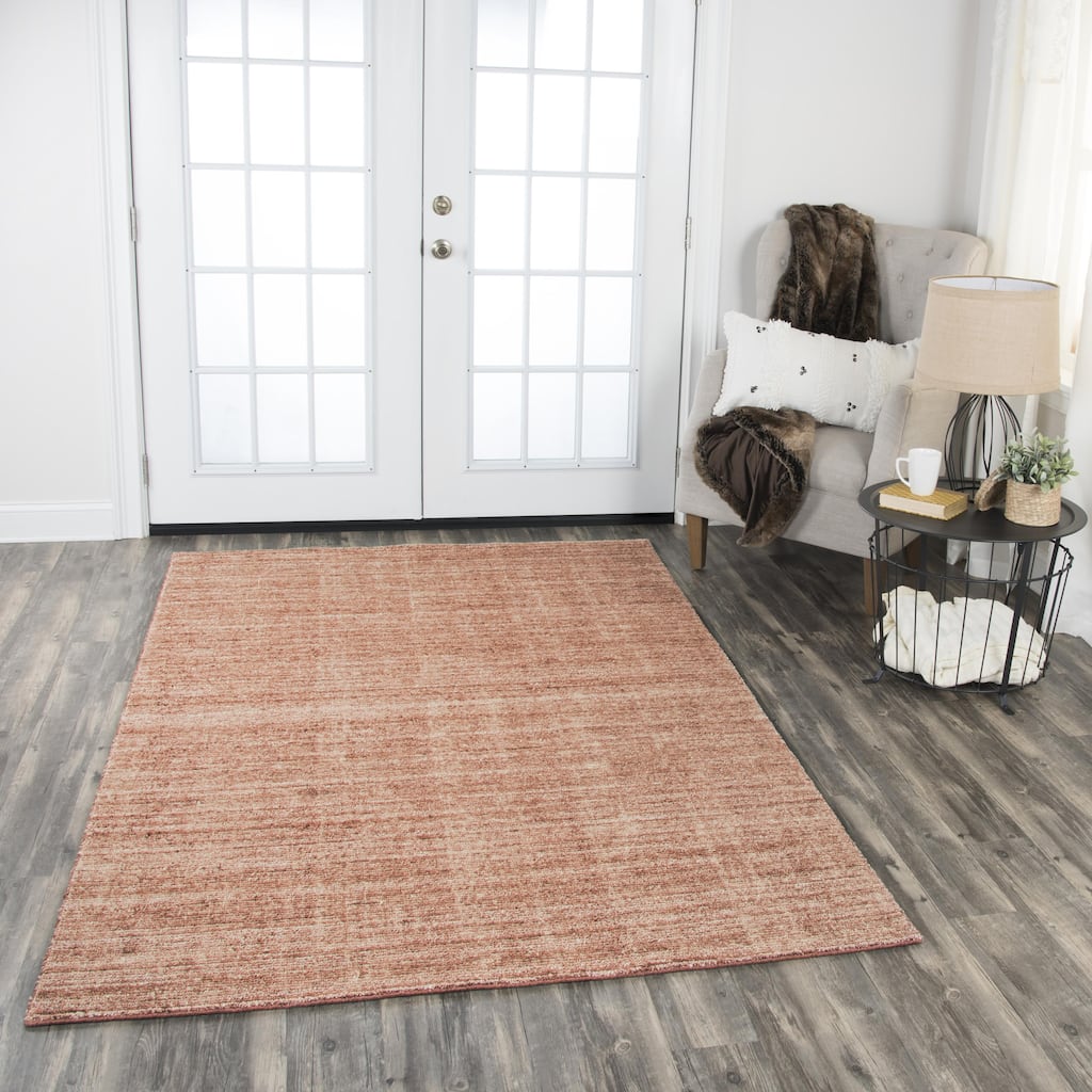 Alora Decor Demure Solid Terracotta Hand-tufted Wool Blend Rug