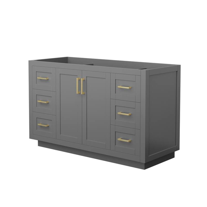 Wyndham Collection WCF2929-54S-CX-MXX Miranda 54" Single Free Standing - Dark Gray / Brushed Gold Hardware