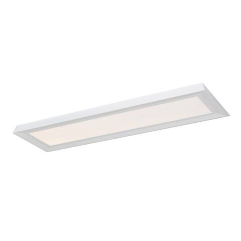 Zurich 1-light White LED Linear Flush Mount, White Acrylic Shade
