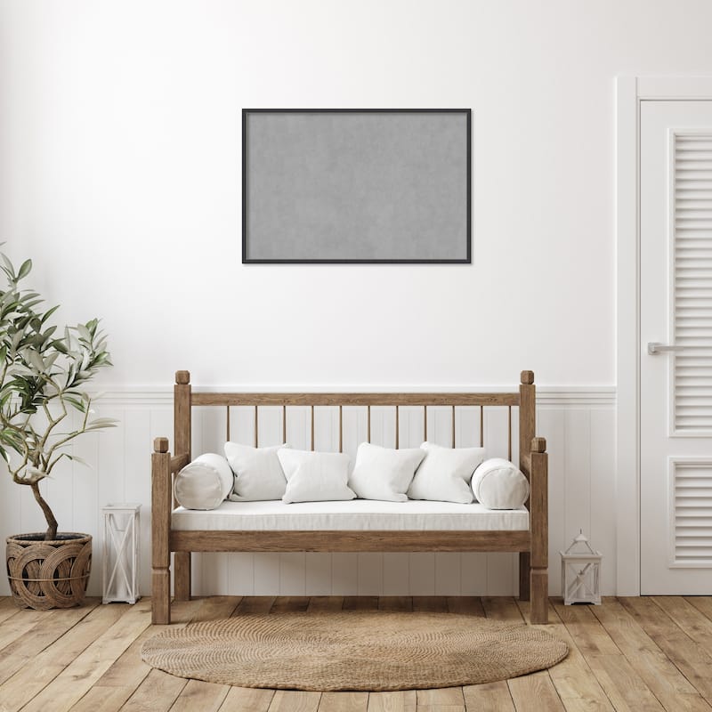 Amanti Art Stylish Black Narrow Framed Magnetic Board