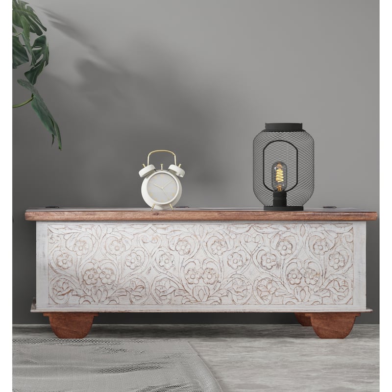 Maadze Shabby Chic 42.5 inch long Carved Storage Trunk